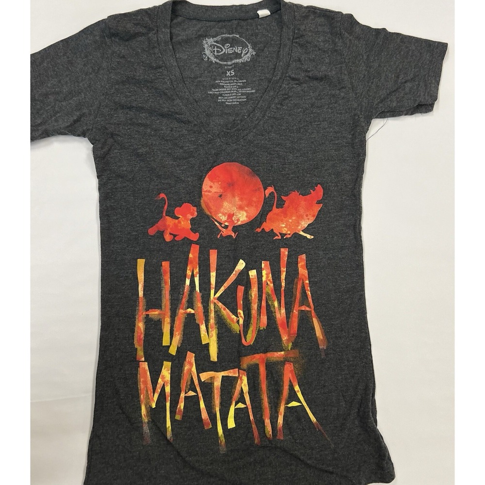 Disney Lion King Hakuna Matata Graphic T Shirt Women's XS Gray